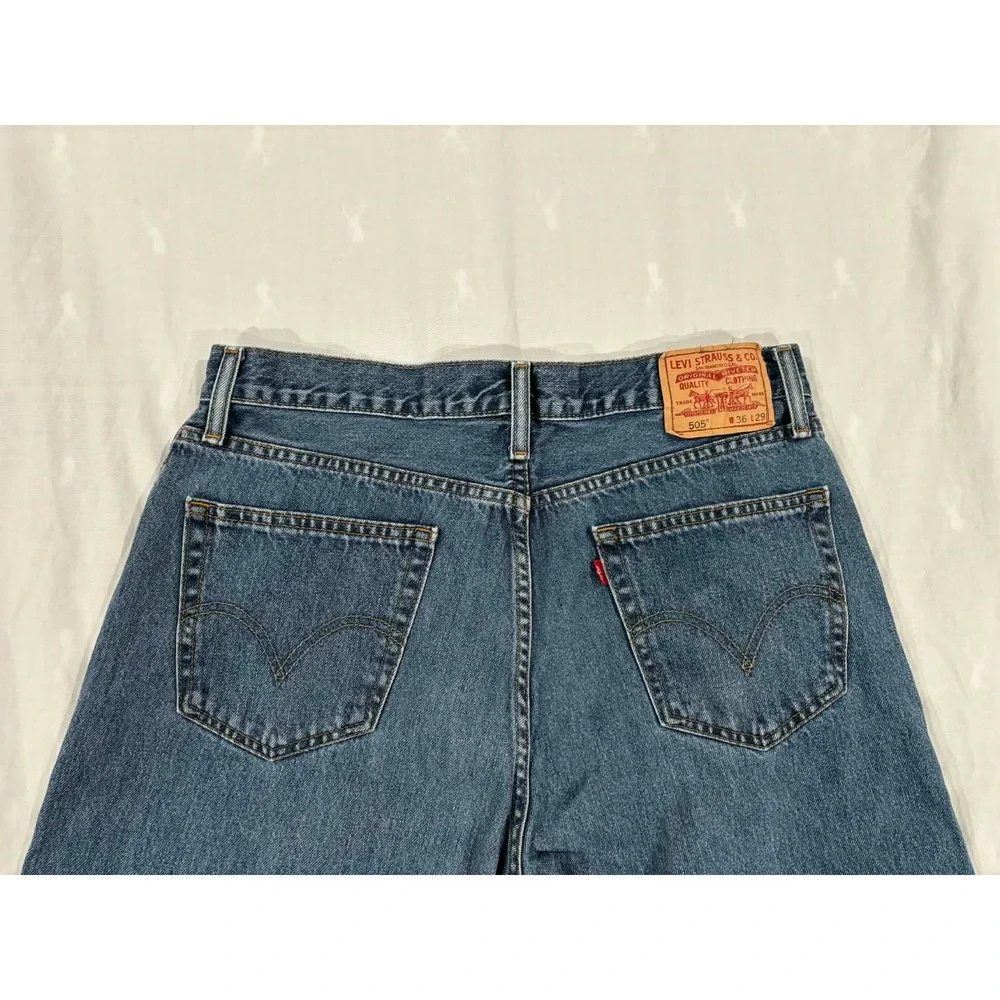 Levi's 505 Mens Jeans 36x29 Straight Fit‎ Blue Denim Classic